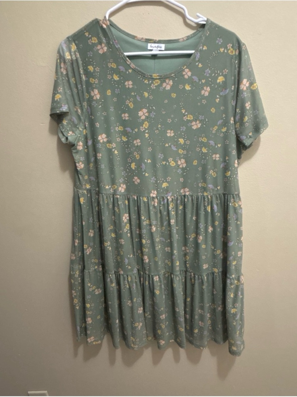 Love, Fire Sage Green Floral-Trim Top